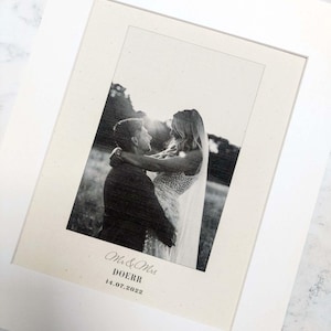 Your Photo on Cotton or Linen – Sentimental Anniversary Gift – Wedding Picture on Fabric, Cotton & Linen Anniversary Gift for Husband / Wife