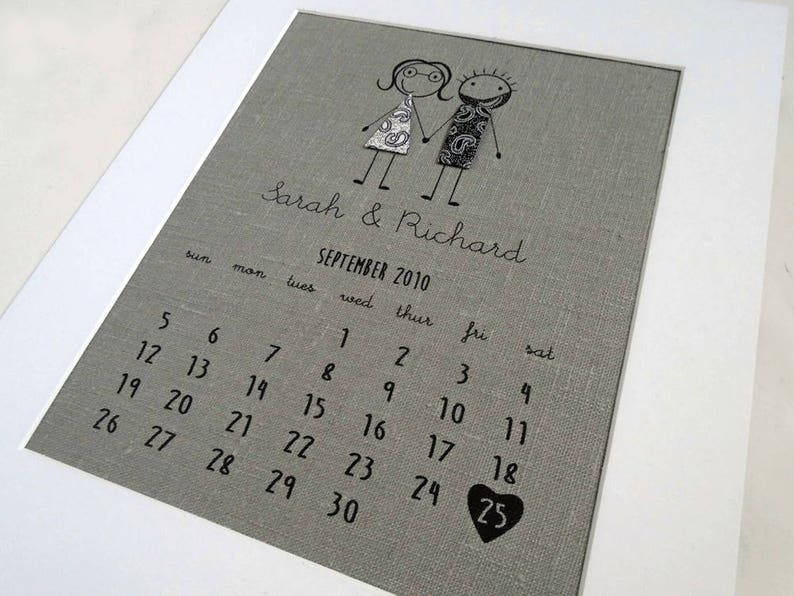 Wedding Calendar Anniversary Gift Gift for Husband Etsy