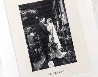 Custom Wedding Photo on Cotton or Linen – Unique Anniversary Gift – 2nd, 4th, 12th Anniversary Present For Husband, Cotton Gift Ideas
