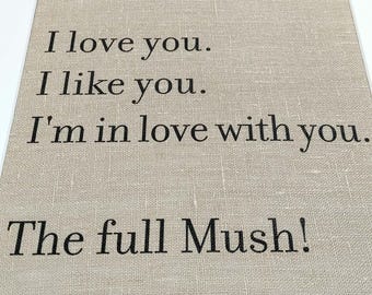 Personalized Quote Print - Custom Cotton or Linen Anniversary Gift for Husband / Wife