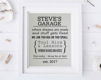 Dad's Workshop Sign • Sign for Shed • Sign for Garage • Dad Birthday Gift • Est Sign • Fathers Day Gift • Grandad Gift • Gift for Grandpa