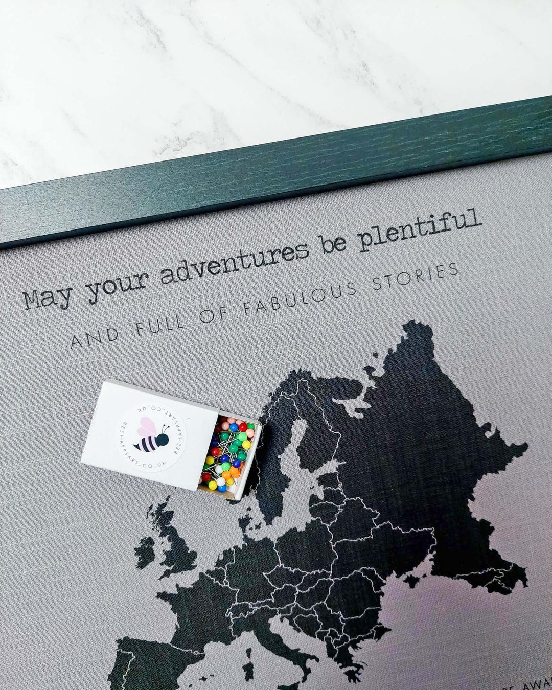 Personalized Europe Push Pin Travel Map – Linen or Cotton, Framed - Etsy