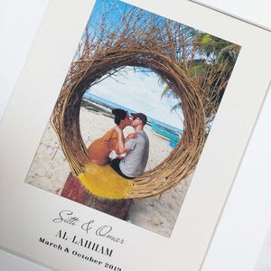 Cotton Wedding Photo Print – 2nd Anniversary Gift for Couples – Custom Photo on Fabric, Cotton & Linen Anniversary Gift for Husband or Wife