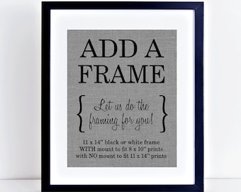 ADD A FRAME to any fabric print  {Frame Only! Add this item to your cart along WITH any fabric print} View photos for details