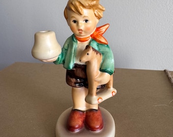 Figura vintage de Goebel: Niño con caballo / Estilo Hummel / Coleccionable en Alemania Occidental / 1992