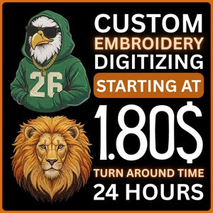custom embroidery digitizing, logo digitizing, embroidery digitizing service, embroidery, image digitizing, Custom Digitize in any format