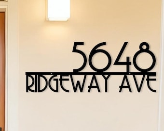 Letrero metálico personalizado para la dirección, placa moderna para la dirección, letreros con el número de la casa, regalo para inauguración de casa, decoración exterior para el hogar, números para buzón