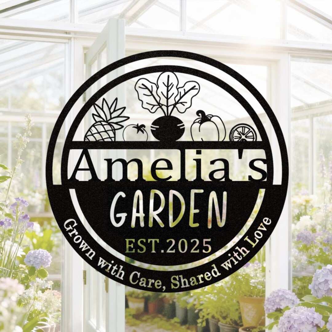 Vegetable Sign Custom Metal Vegetable Garden Sign, Personalized Hanging Garden Plaque ...