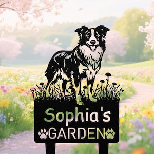 Custom Border Collie Memorial Garden Signs, Metal Pet Grave Marker, Outdoor Yard Decor, Border Collie Gift, Dog Loss Gifts, Memorial Plaque