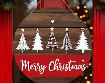 Bauernhaus Weihnachten Türschild, Willkommensschild aus Holz