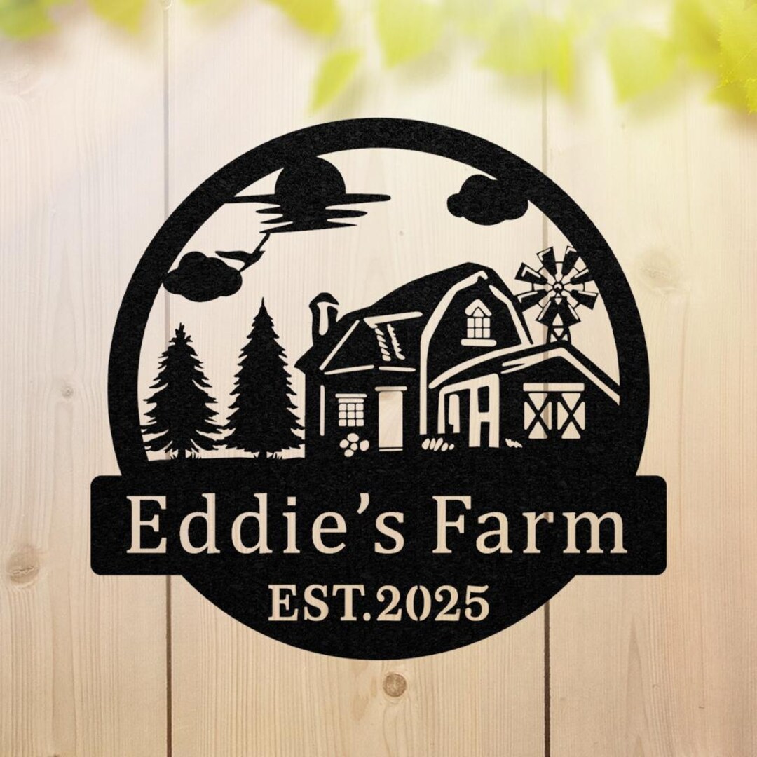 Personalized Metal Farm Sign, Custom Family Name Sign, Farmhouse Decor ...