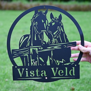 Custom Horse Sign, Horse Name Sign, Stable Name Plaque, Ranch Metal Sign, Personalized Horse Stall Name Plate, Farm Decor, Horse Lover Gift