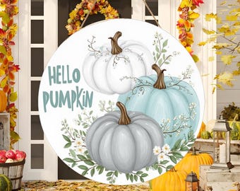 Fall Pumpkin Door Hanger, Rustic Farmhouse Decor
