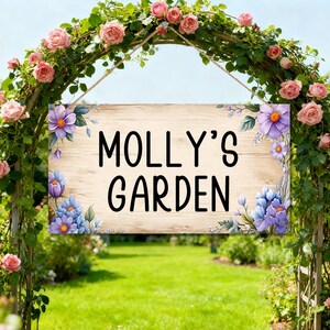 Personalized Garden Sign, Custom Wooden Plaque, Outdoor Decor - Etsy