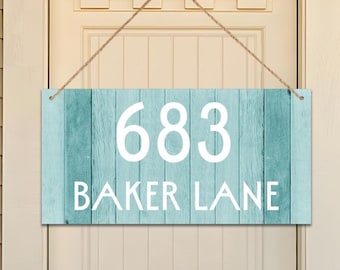 Custom Wooden House Number Sign, Personalized Address Plaque