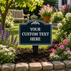 Personalized Metal Yard Sign with Stake, Custom Outdoor Sign, Garden Sign, Address Stake, Custom Lawn Marker for Home, Business, Events