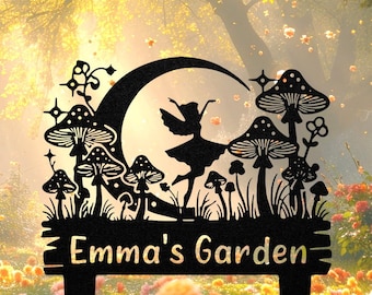 Custom Fairy Garden Sign, Garden Decor, Metal Yard Art, Gardening Gifts, Welcome Signs, Gardener Name Sign, Gift for Daughter Mom