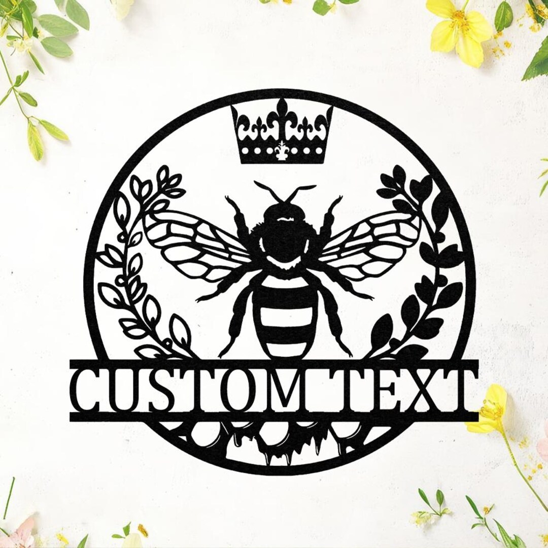 Metal Bee Sign Personalized Honey Bee Metal Wall Art, Custom Metal Bee Sign, Bee ...