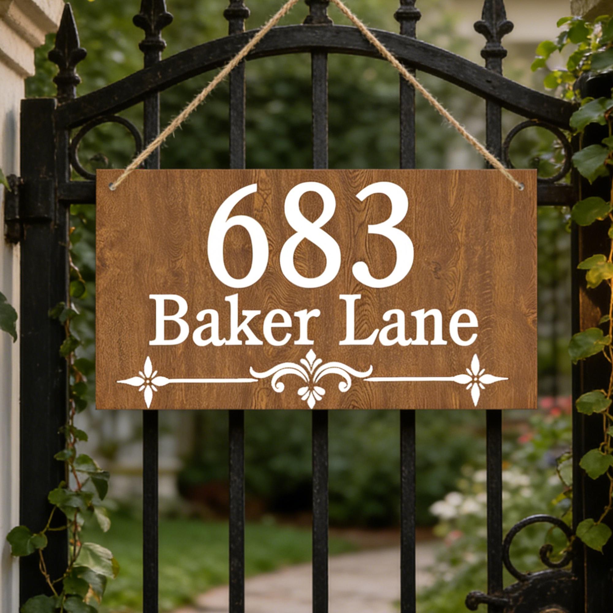 Custom Hanging House Numbers Sign, Personalized Wooden Address Signs ...