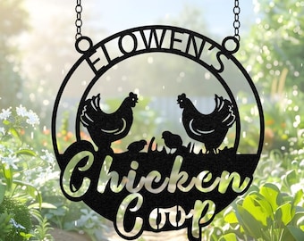 Personalized Chicken Coop Sign, Chicken Metal Sign, Hen House Coop Sign, Chicken Decor, Family Name Signs, Farm Wall Hanging, Farmhouse Gift