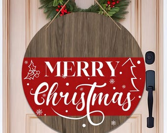 Frohe Weihnachten Türschild, rustikales Holz Schild