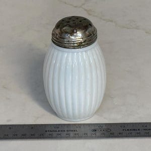 Antique EAPG Milk Glass Large Shaker