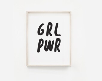 GRL PWR - Digital Print - 11x14" Instant Download Minimalist Printable Artwork