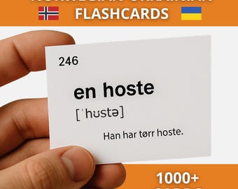 Norwegian–Ukrainian Flashcards | 1000+ Words for Beginners | Learn Norwegian Vocabulary
