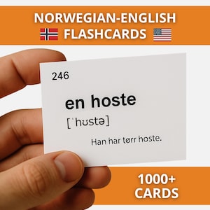 Norwegisch – Englisch Lernkarten – 1024 Wörter A1–A2 | Lernen Sie Norwegisch Vokabelkarten