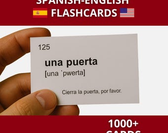 Spanisch – Englisch Karteikarten – 1024 Wörter A1–A2 | Spanisch lernen Vokabelkarten