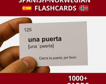 Spanisch – Norwegisch Lernkarten – 1024 Wörter A1–A2 | Spanisch lernen Vokabelkarten