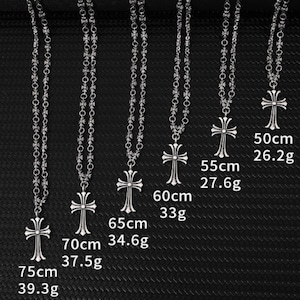 シルバーダガーハート+ミニクロス ネックレス 約50cm クロム