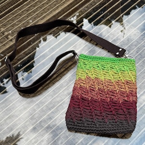 Handgemachte Baumwolle Makramee Tasche - Bunte Häkeln Geldbörse - Baumwolle Crossbody Geldbörse - Makramee Schultertasche - Boho Reggae Tasche - Für den täglichen Gebrauch