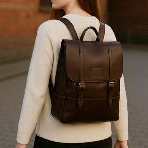 Handmade Leather Backpack: Women&#39;s Laptop Rucksack, MacBook Travel Bag