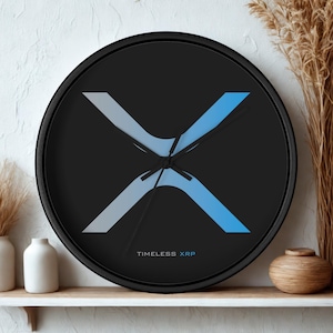 Xrp Wall Clock: Ripple Crypto Wall Decor - Minimalist Blue Logo