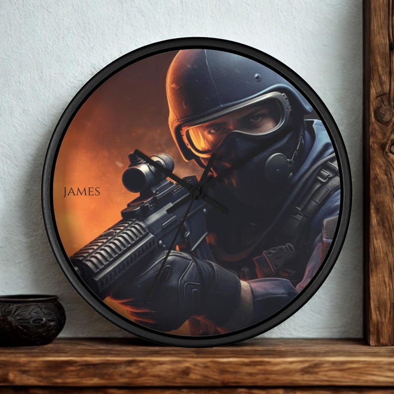 Counter Strike Clock: Gamer Room Wall Art - Personalized Design - Etsy
