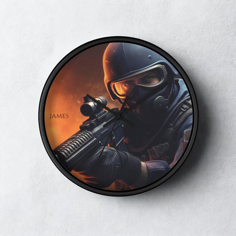 Counter Strike Clock: Gamer Room Wall Art - Personalized Design - Etsy