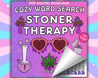 Stoner Therapy Coloring Word Search Book: Relaxing Adult Puzzles (Digital Download)