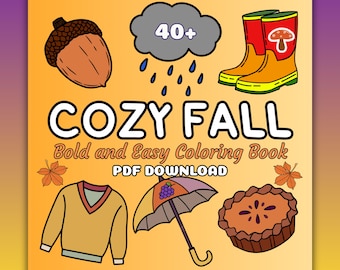 Cozy Fall Coloring Book: 40+ Autumn Designs (Digital Download)