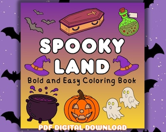 Spooky Land | PDF Digital Download| Halloween Coloring Book Printable