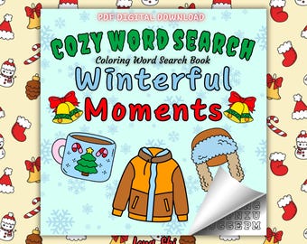 Winter Word Search Book: Cozy Puzzles for Adults & Kids (Digital Download)