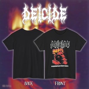 Deicide - Insinerate Hymn | ヘビーコットン ユニセックス バンドTシャツ | サイズ - S、M、L、XL、2-3 XL