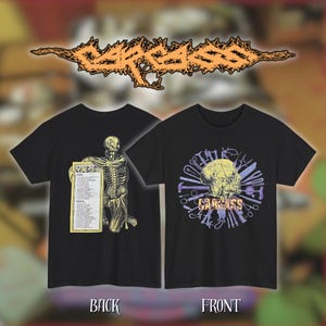 Carcass - tournée américaine 1991 | T-shirt unisexe en coton épais | Taille : S, M, L, XL, 2-3 XL