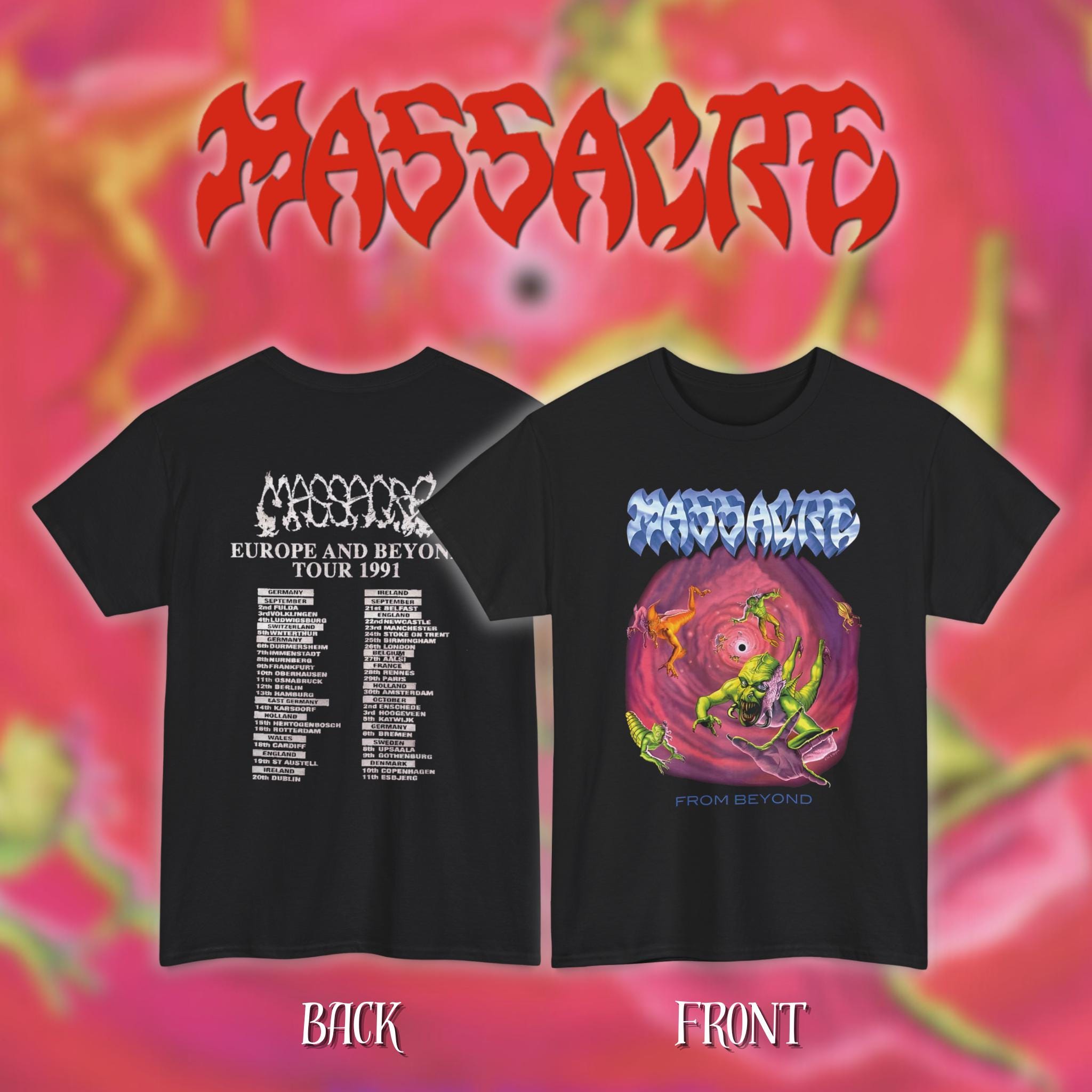 Massacre - Europe and Beyond Tour 1991 | Gildan Heavy Cotton Tee