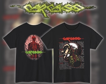 Vintage Carcass Necro Head Grindcore Death Metal Band 80s T-shirt