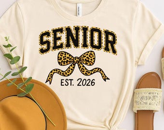 Senior 2026 Png, Leopard Class of 2026 Shirt Design, Coquette Senior Sublimation, Retro Cheetah Senior Bow Png, Glitter Senior Png