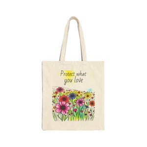 Eco-Friendly Floral Tote Bag - Protect What You Love, Reusable Shopping Bag, Gift for Nature Lovers, Sustainable Cotton Bag, Everyday [...]