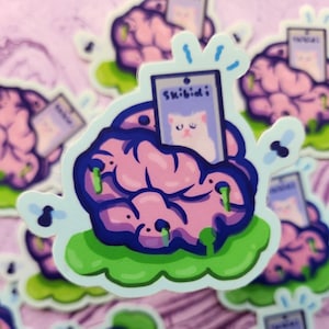 Skibidi Brain Rot Sticker - Gift - Vinyl Sticker - TikTok Brainrot - Cute Art - Brain Art - Brain Sticker - Water Resistant - Funny Meme