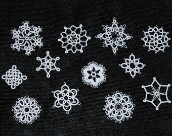 tatted snowflakes//12//small//ornaments