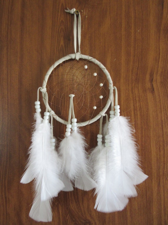 Dream Catcher Dreamcatcher All White Handmade Dream Etsy